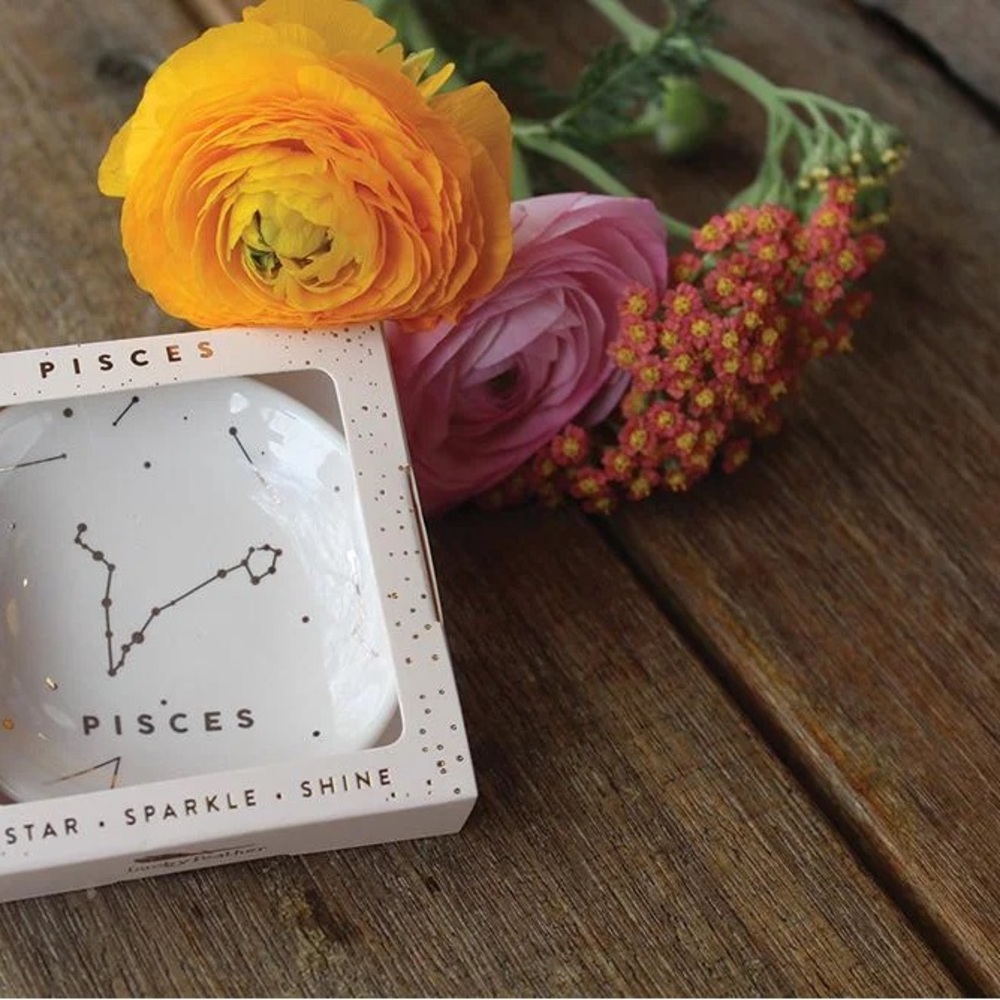 Lucky Feather Pisces Zodiac trinket dish